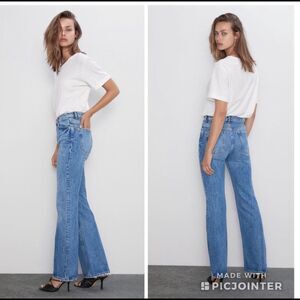 Zara NWT flare bootcut high rise Jeans